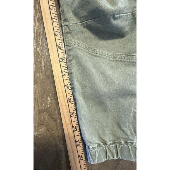 Frame Banded Zipper Bottom Trapunto Moto Pants Joggers Pockets Aloe Green Sz 25 - Picture 4 of 10